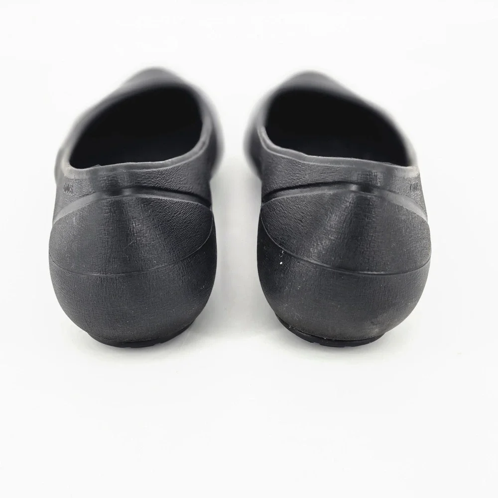 Crocs Cap Toe Flat Black Patent Slip On Ballet Shoes Women Size 9 W9 Work EUC